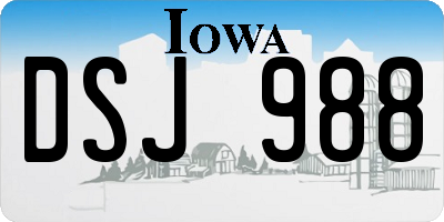 IA license plate DSJ988