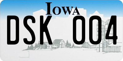 IA license plate DSK004