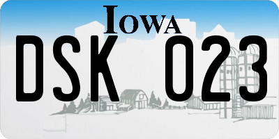 IA license plate DSK023