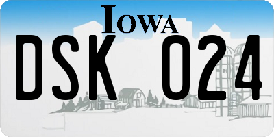 IA license plate DSK024
