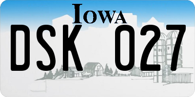 IA license plate DSK027
