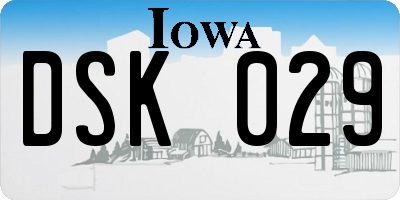 IA license plate DSK029