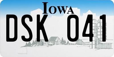 IA license plate DSK041