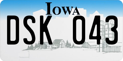 IA license plate DSK043