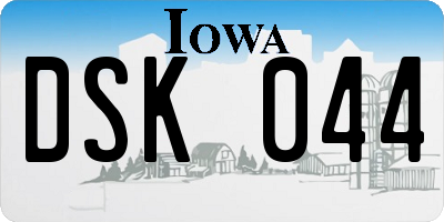 IA license plate DSK044