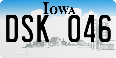 IA license plate DSK046