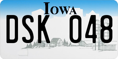 IA license plate DSK048