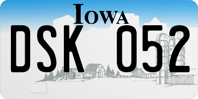 IA license plate DSK052