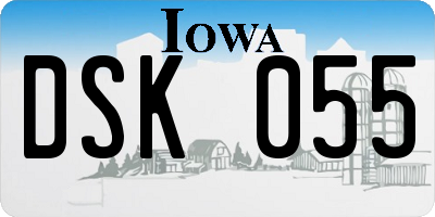 IA license plate DSK055