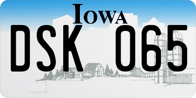 IA license plate DSK065