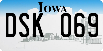 IA license plate DSK069