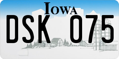 IA license plate DSK075