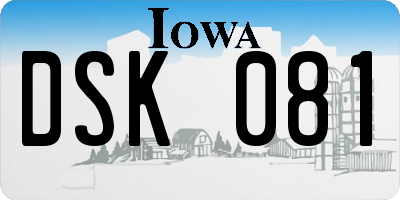 IA license plate DSK081