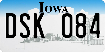 IA license plate DSK084