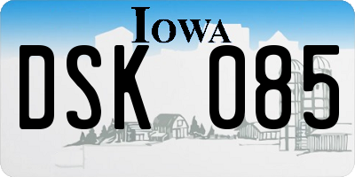 IA license plate DSK085