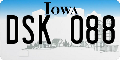 IA license plate DSK088