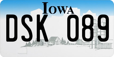IA license plate DSK089