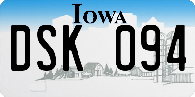 IA license plate DSK094