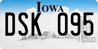 IA license plate DSK095