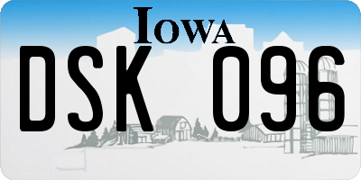 IA license plate DSK096