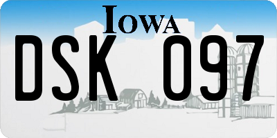 IA license plate DSK097