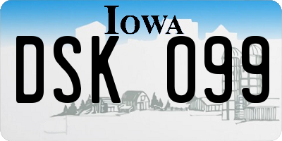 IA license plate DSK099