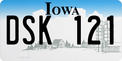 IA license plate DSK121