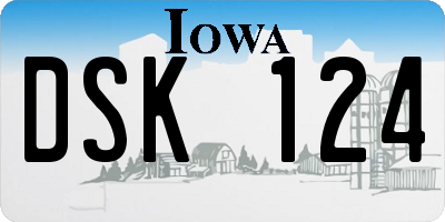 IA license plate DSK124
