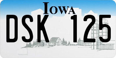 IA license plate DSK125