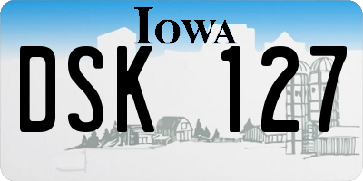 IA license plate DSK127