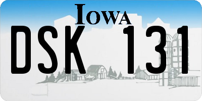 IA license plate DSK131