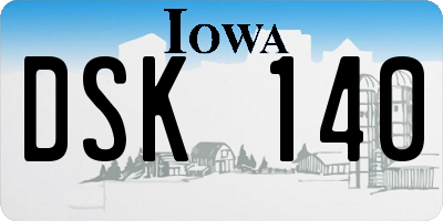 IA license plate DSK140