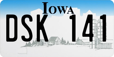 IA license plate DSK141