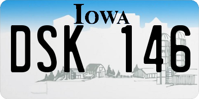IA license plate DSK146