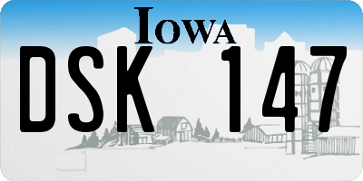 IA license plate DSK147