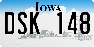 IA license plate DSK148