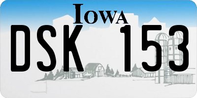 IA license plate DSK153