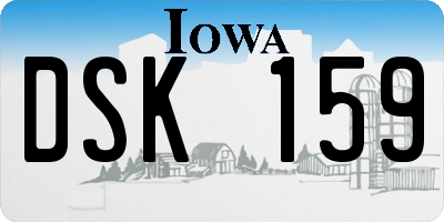IA license plate DSK159