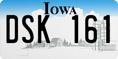 IA license plate DSK161