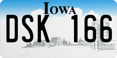 IA license plate DSK166
