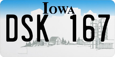 IA license plate DSK167