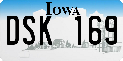 IA license plate DSK169