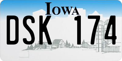 IA license plate DSK174