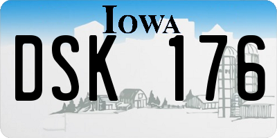 IA license plate DSK176