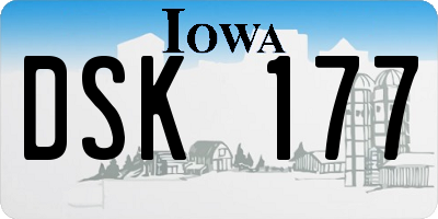 IA license plate DSK177