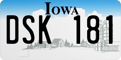IA license plate DSK181