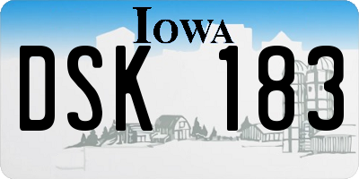 IA license plate DSK183