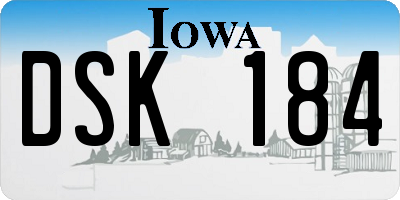 IA license plate DSK184