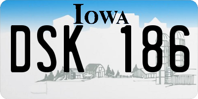 IA license plate DSK186