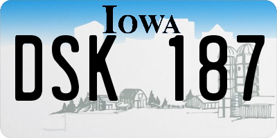 IA license plate DSK187